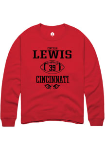 Cincear Lewis  Rally Cincinnati Bearcats Mens Red NIL Sport Icon Long Sleeve Crew Sweatshirt