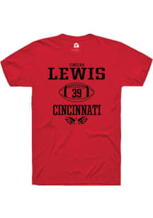 Cincear Lewis  Cincinnati Bearcats Red Rally NIL Sport Icon Short Sleeve T Shirt