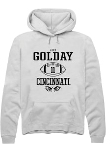 Jake Golday  Rally Cincinnati Bearcats Mens White NIL Sport Icon Long Sleeve Hoodie