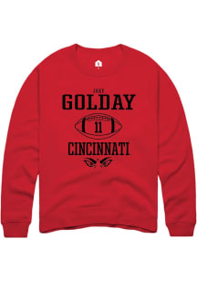 Jake Golday  Rally Cincinnati Bearcats Mens Red NIL Sport Icon Long Sleeve Crew Sweatshirt