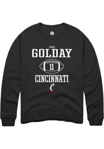 Jake Golday  Rally Cincinnati Bearcats Mens Black NIL Sport Icon Long Sleeve Crew Sweatshirt