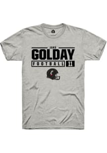 Jake Golday  Cincinnati Bearcats Ash Rally NIL Stacked Box Short Sleeve T Shirt