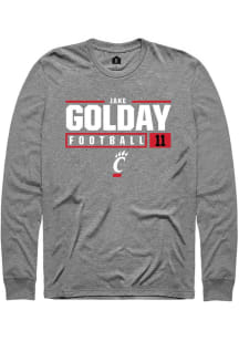 Jake Golday  Cincinnati Bearcats Graphite Rally NIL Stacked Box Long Sleeve T Shirt