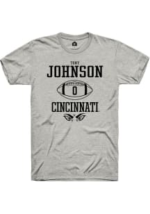 Tony Johnson Ash Cincinnati Bearcats NIL Sport Icon Short Sleeve T Shirt