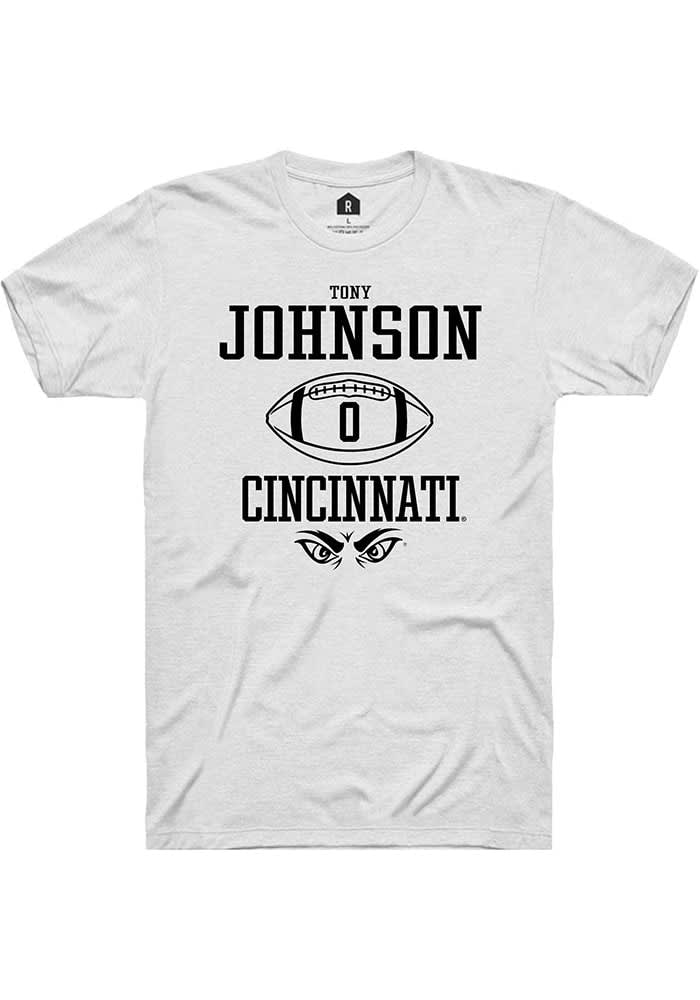 Tony Johnson Cincinnati Bearcats White Rally NIL Sport Icon Short Sleeve T Shirt