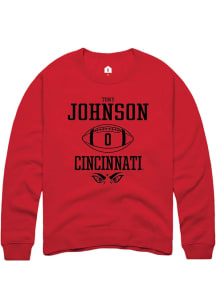 Tony Johnson Rally Mens Red Cincinnati Bearcats NIL Sport Icon Crew Sweatshirt