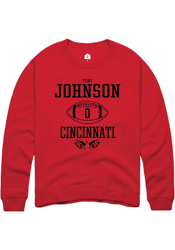 Tony Johnson Rally Cincinnati Bearcats Mens Red NIL Sport Icon Long Sleeve Crew Sweatshirt