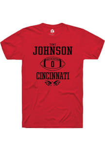 Tony Johnson Red Cincinnati Bearcats NIL Sport Icon Short Sleeve T Shirt