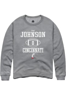 Tony Johnson Rally Mens Graphite Cincinnati Bearcats NIL Sport Icon Crew Sweatshirt