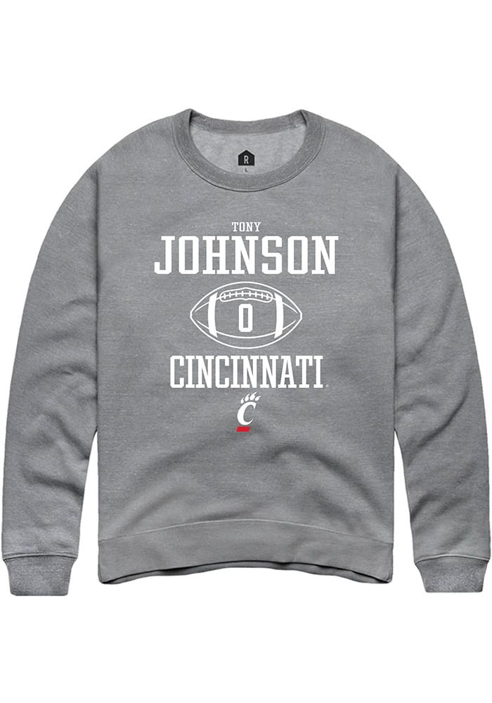 Tony Johnson Rally Cincinnati Bearcats Mens Graphite NIL Sport Icon Long Sleeve Crew Sweatshirt