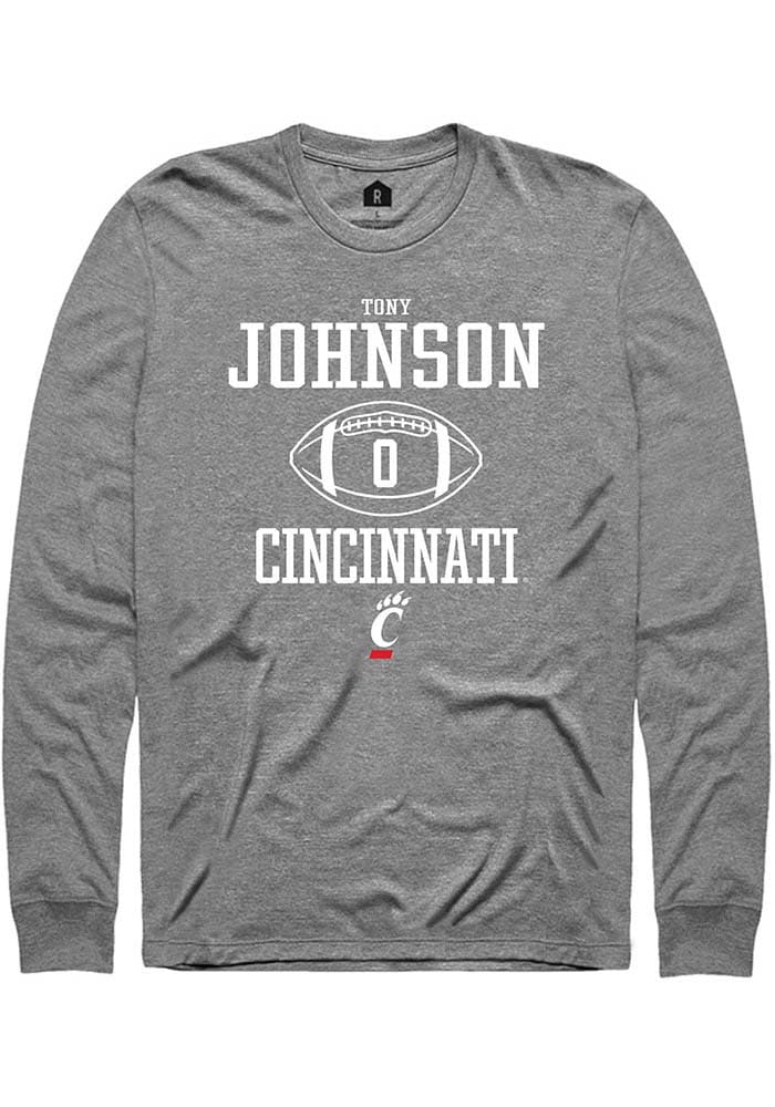 Tony Johnson Cincinnati Bearcats Graphite Rally NIL Sport Icon Long Sleeve T Shirt