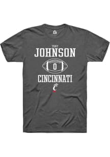 Tony Johnson Dark Grey Cincinnati Bearcats NIL Sport Icon Short Sleeve T Shirt