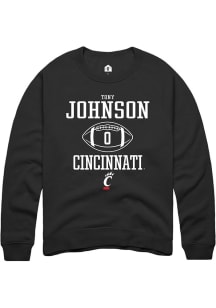 Tony Johnson Rally Mens Black Cincinnati Bearcats NIL Sport Icon Crew Sweatshirt