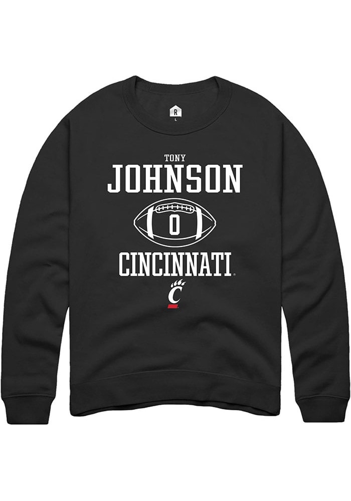 Tony Johnson Rally Cincinnati Bearcats Mens Black NIL Sport Icon Long Sleeve Crew Sweatshirt