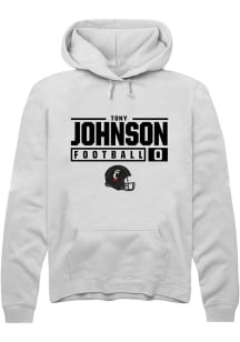 Tony Johnson Rally Mens White Cincinnati Bearcats NIL Stacked Box Hooded Sweatshirt