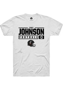 Tony Johnson White Cincinnati Bearcats NIL Stacked Box Short Sleeve T Shirt