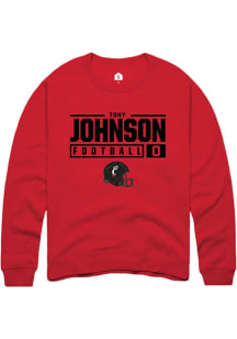 Tony Johnson Rally Mens Red Cincinnati Bearcats NIL Stacked Box Crew Sweatshirt