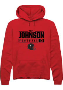 Tony Johnson Rally Mens Red Cincinnati Bearcats NIL Stacked Box Hooded Sweatshirt