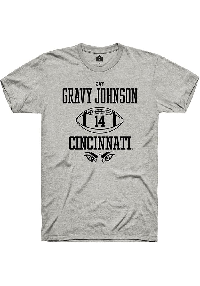 Zay Gravy Johnson  Cincinnati Bearcats Ash Rally NIL Sport Icon Short Sleeve T Shirt