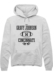 Zay Gravy Johnson Rally Mens White Cincinnati Bearcats NIL Sport Icon Hooded Sweatshirt