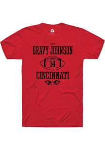 Zay Gravy Johnson Red Cincinnati Bearcats NIL Sport Icon Short Sleeve T Shirt