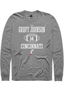 Zay Gravy Johnson Rally Mens Graphite Cincinnati Bearcats NIL Sport Icon Tee