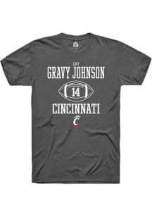 Zay Gravy Johnson Dark Grey Cincinnati Bearcats NIL Sport Icon Short Sleeve T Shirt