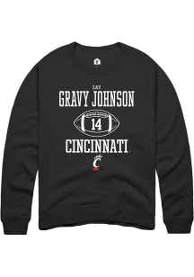 Zay Gravy Johnson Rally Mens Black Cincinnati Bearcats NIL Sport Icon Crew Sweatshirt