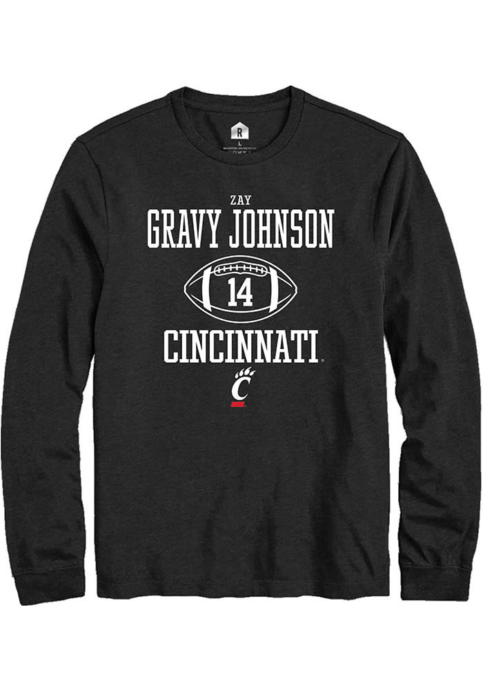 Zay Gravy Johnson Cincinnati Bearcats Black Rally NIL Sport Icon Long Sleeve T Shirt