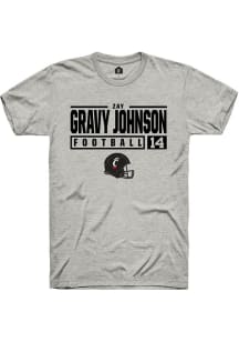 Zay Gravy Johnson Ash Cincinnati Bearcats NIL Stacked Box Short Sleeve T Shirt