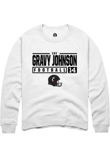 Zay Gravy Johnson Rally Mens White Cincinnati Bearcats NIL Stacked Box Crew Sweatshirt