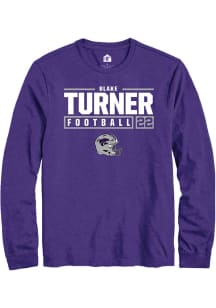 Blake Turner Rally Mens Purple K-State Wildcats NIL Stacked Box Tee