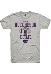 Hudson Hutcheson  K-State Wildcats Ash Rally NIL Sport Icon Short Sleeve T Shirt