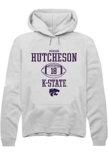 Hudson Hutcheson Rally Mens White K-State Wildcats NIL Sport Icon Hooded Sweatshirt