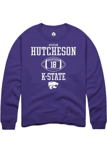 Hudson Hutcheson Rally Mens Purple K-State Wildcats NIL Sport Icon Crew Sweatshirt