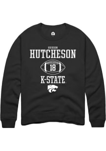 Hudson Hutcheson Rally Mens Black K-State Wildcats NIL Sport Icon Crew Sweatshirt