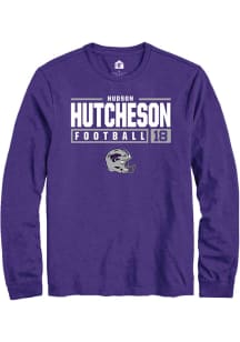 Hudson Hutcheson  K-State Wildcats Purple Rally NIL Stacked Box Long Sleeve T Shirt