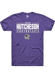 Hudson Hutcheson  K-State Wildcats Purple Rally NIL Stacked Box Short Sleeve T Shirt