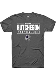 Hudson Hutcheson  K-State Wildcats Dark Grey Rally NIL Stacked Box Short Sleeve T Shirt