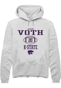 Jackson Voth  Rally K-State Wildcats Mens White NIL Sport Icon Long Sleeve Hoodie