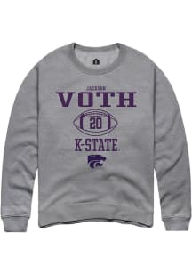 Jackson Voth  Rally K-State Wildcats Mens Graphite NIL Sport Icon Long Sleeve Crew Sweatshirt