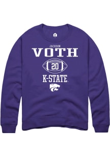 Jackson Voth  Rally K-State Wildcats Mens Purple NIL Sport Icon Long Sleeve Crew Sweatshirt