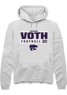 Jackson Voth  Rally K-State Wildcats Mens White NIL Stacked Box Long Sleeve Hoodie