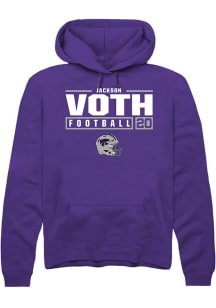 Jackson Voth  Rally K-State Wildcats Mens Purple NIL Stacked Box Long Sleeve Hoodie