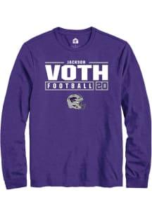 Jackson Voth  K-State Wildcats Purple Rally NIL Stacked Box Long Sleeve T Shirt