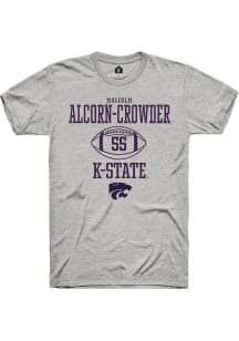 Malcolm Alcorn-Crowder  K-State Wildcats Ash Rally NIL Sport Icon Short Sleeve T Shirt