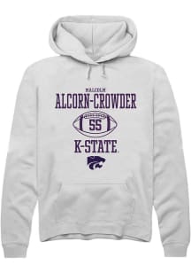 Malcolm Alcorn-Crowder Rally Mens White K-State Wildcats NIL Sport Icon Hooded Sweatshirt