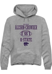 Malcolm Alcorn-Crowder Rally Mens Graphite K-State Wildcats NIL Sport Icon Hooded Sweatshirt