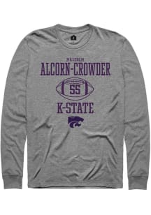 Malcolm Alcorn-Crowder  K-State Wildcats Graphite Rally NIL Sport Icon Long Sleeve T Shirt