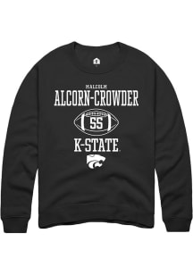 Malcolm Alcorn-Crowder Rally Mens Black K-State Wildcats NIL Sport Icon Crew Sweatshirt